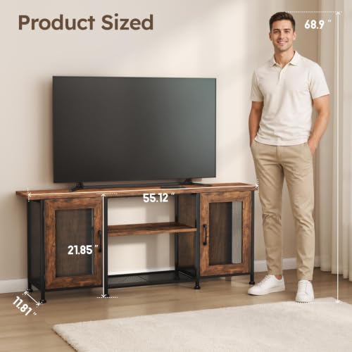 TV Stand for Tvs up to 65“, Entertainment Center with 2 Cabinets, view 4
