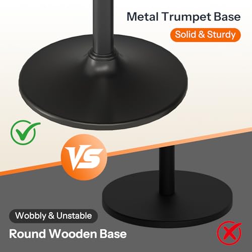 Round Bar Table, 35" Tall Pub Table, Cocktail Table with Base for Narrow Space, Bar Height Table for Kitchen, Easy to Assemble, Rustic Brown BF57BT01