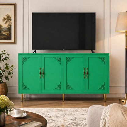 Green Metal Cabinet, Sideboard Buffet Cabinet, TV Stand Cabinet, view 6