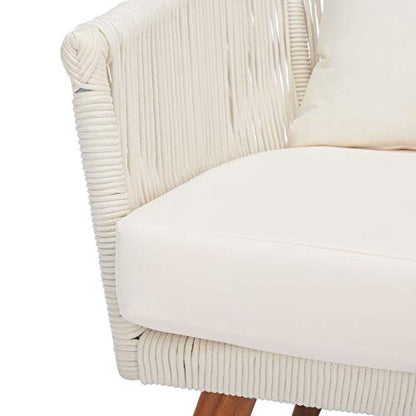 SAFAVIEH Outdoor Collection Velso Beige/Beige/Natural Solid Wood 4-Piece, view 5