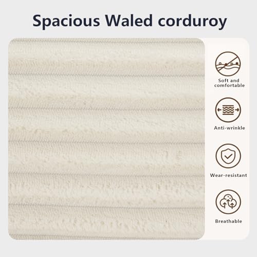 Boneless Couch, 2 in 1 Convertible,71" Corduroy Cloud Loveseat Sofa,Memory Foam Couch in a Box,No Assembly Small Sofa for Living Room,Apartments, Home Office,Bedroom-Beige