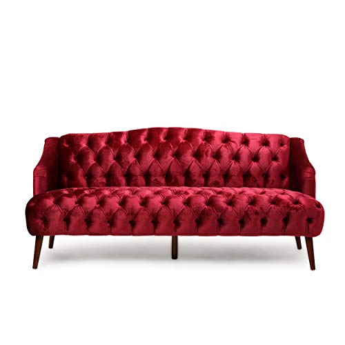 Minxi Velvet Sofa Couch, Home Sofa Living Room with Birch Wood Legs, view 7