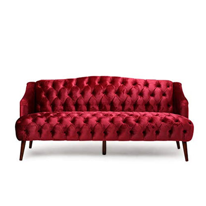 Minxi Velvet Sofa Couch, Home Sofa Living Room with Birch Wood Legs, view 7