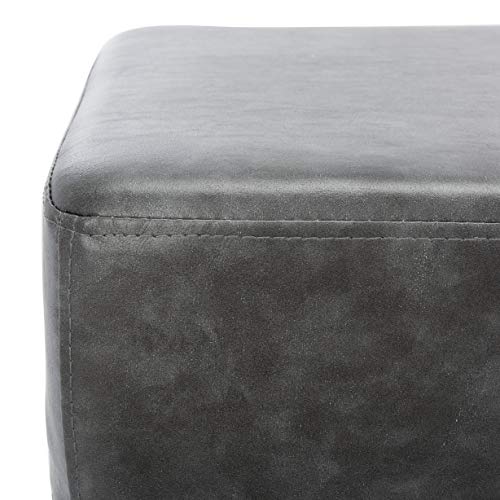 Safavieh Home Elise 48-inch Grey Faux Leather and Black Rectangular Bench