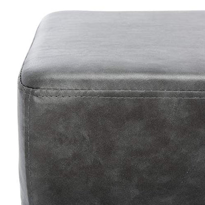 Safavieh Home Elise 48-inch Grey Faux Leather and Black Rectangular Bench