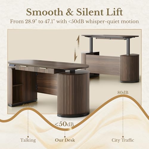 Electric Standing Desk with Storage Drawers, view 5
