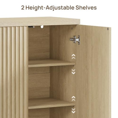 Buffet Cabinet with Storage Sideboard Cabinet with Doors & Shelves, view 6