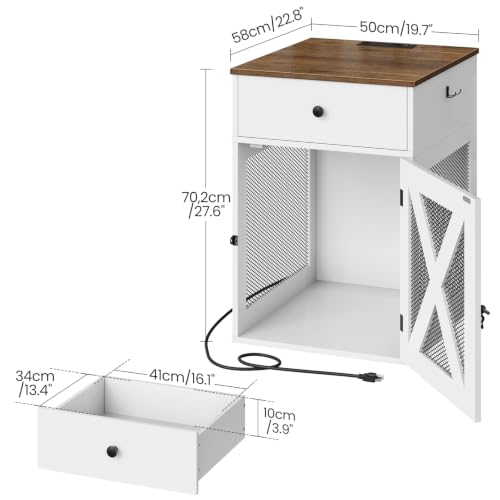 Dog Crate Furniture with Charging Station and Storage Drawers, view 3