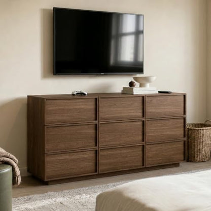9 Drawer Dresser for Bedroom, 59.1" Wide Double Chest of Drawers with Storage, view 4