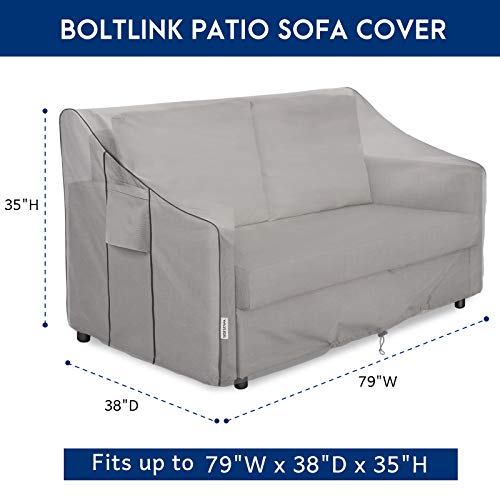 Outdoor Patio Furniture Covers Waterproof,Durable 3-Seater Sofa Cover Fits up to 79W x 38D x 35H inches