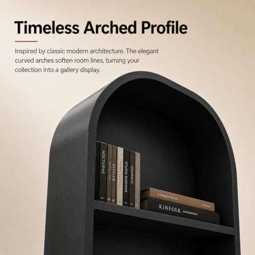 HOJEVE MCM Record Player Bookshelf, view 4