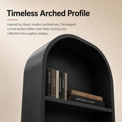 HOJEVE MCM Record Player Bookshelf, view 4