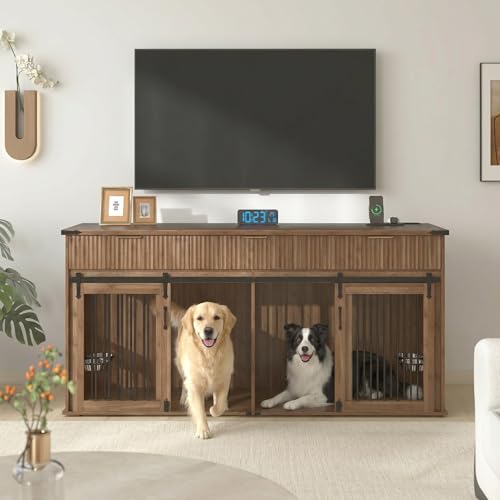71" Double Dog Crate Furniture, view 3