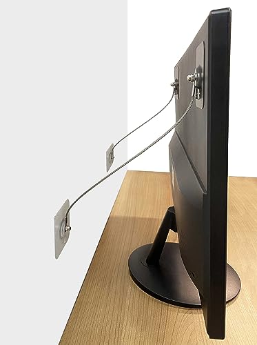 10 Pack, 8 inches Furniture Anchors Kit for Baby Proofing, Adhesive TV Safety Straps Use to Prevent Falling and Anti Tip, No Drill Dresser Or Cabinet to Wall Anchors ()
