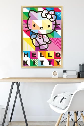 Hello Kitty - Patterns Wall Poster, 22.375" x 34", Gold Framed Version