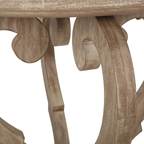 Natural French country accent table with round top, view 8