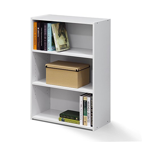 WRIGHT Book Shelf, 3-Tier Modern Bookshelf, Bookcase with Closed Back, 11.6" x 24.5" x 35.3", for Living Room, Bedroom, Home Office, Soft White