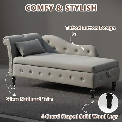 Chaise Lounge Indoor Tufted Fabric, view 7