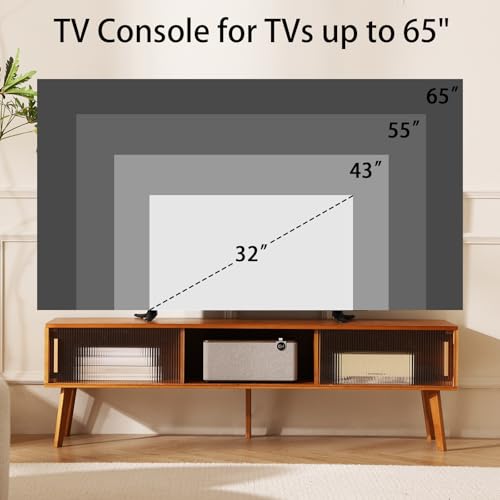 Bamboo TV Stand Entertainment Center tv Console, view 6