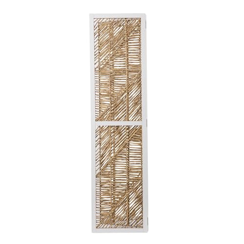Quilino Woven Room Divider/Screen - Bohemian Design, Natural Rattan - Solid Wood, Fully Assembled - Ideal for Living Room, Home Office (HZ1153466)