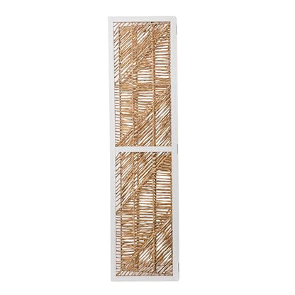 Quilino Woven Room Divider/Screen - Bohemian Design, Natural Rattan - Solid Wood, Fully Assembled - Ideal for Living Room, Home Office (HZ1153466)