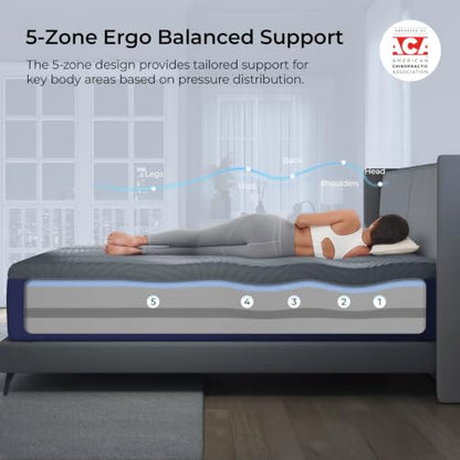 CoolNest Queen Mattress, 14 Inch Cooling Memory Foam Mattress, view 7