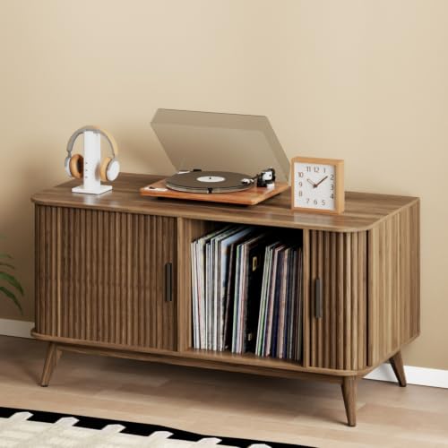 Modern Record Player Stand Vinyl Record Storage Up to 150 Records, view 7