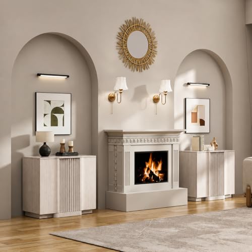 Fluted Buffet Cabinet with Storage, 31.5" Accent Sideboard Credenza, view 4