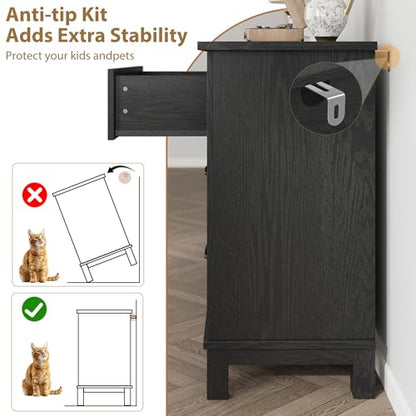 6 Dresser for Bedroom, 47 in Wide Drawer Dresser with Storage Freestanding, view 7