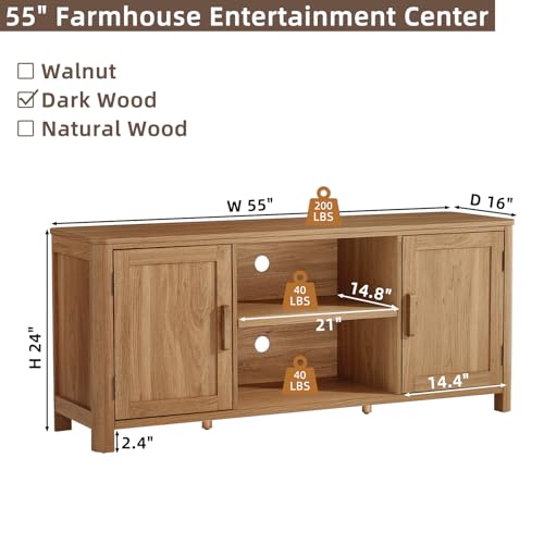 Farmhouse 55" Tv Stand Up for 65 in TV,Tv Consoles for Living Room, view 3