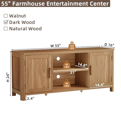 Farmhouse 55" Tv Stand Up for 65 in TV,Tv Consoles for Living Room, view 3