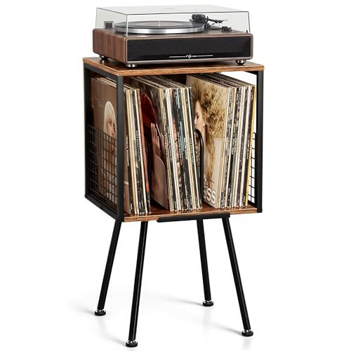 Record Player Stand with Storage Holds 100+ Vinyl Records, view 2