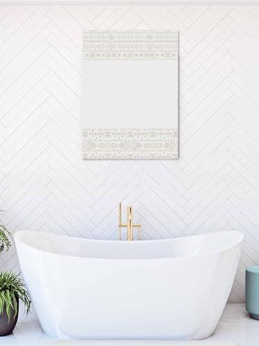 NuYeBiofx Boho Geometric Stripe Canvas Wall Art Prints,40"x28" Framed Picture Artwork Retro Ethnic Line Printed Canvas Oil Painting for Living Room Bedroom Office,Ready to Hang