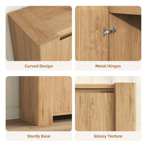 82" Sideboard Buffet Cabinet, Storage Cabinet with 4 Doors, view 5