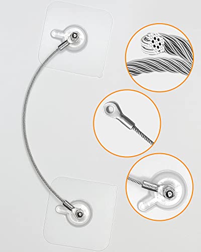 10 Pack, 8 inches Furniture Anchors Kit for Baby Proofing, Adhesive TV Safety Straps Use to Prevent Falling and Anti Tip, No Drill Dresser Or Cabinet to Wall Anchors ()