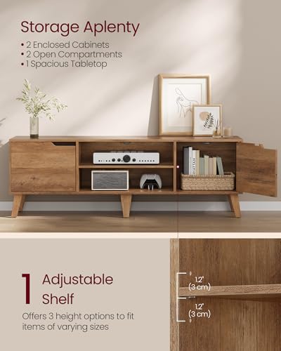 TV Stand with Power Outlet, Entertainment Center with LED Light, view 7