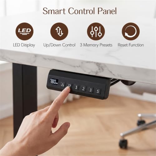 55" L-Shaped Electric Standing Desk with Drawers and Storage Cabinet, view 4