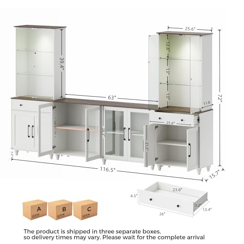 116.5" Entertainment Center for TVs up to 75, view 3