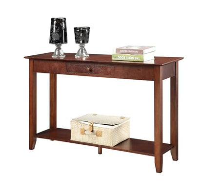 American Heritage 1 Drawer Console Table with Shelf, Espresso