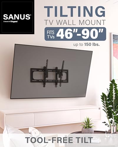 Tilting TV Wall Mount for 46", 90” TVs or 150lbs, view 3
