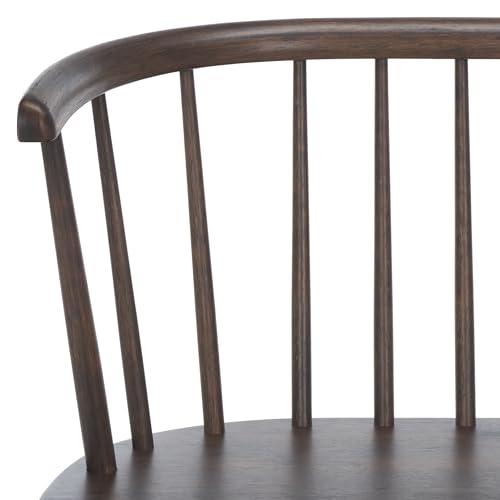 SAFAVIEH Furniture - Blanchard Spindle Bench - Dark Walnut - Solid Wood - Classic Windsor Design - Ideal for Entryway, Bedroom, Dining Room, 17.8" Seat Height (BCH8500G)