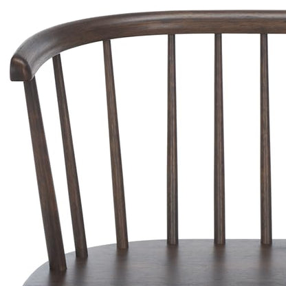 SAFAVIEH Furniture - Blanchard Spindle Bench - Dark Walnut - Solid Wood - Classic Windsor Design - Ideal for Entryway, Bedroom, Dining Room, 17.8" Seat Height (BCH8500G)