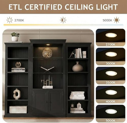 Tall Bookcase with Storage, Doors and Shelves & LED, view 6