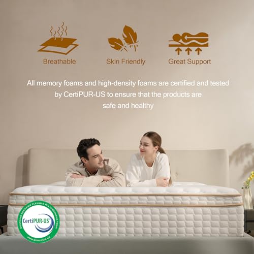 Queen Mattress,12 Inch Queen Size Mattresses in a Box,Medium Firm Queen Hybrid Mattress,with Memory Foam and Individual Pocket Spring for Motion Isolation & Silent Sleep&& Pressure Relief，80" x 60"