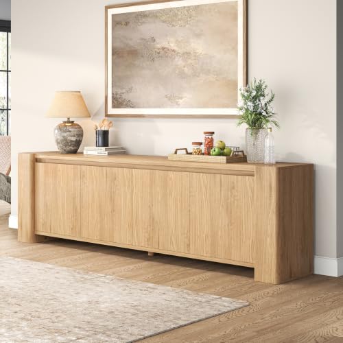 82" Sideboard Buffet Cabinet, Storage Cabinet with 4 Doors, view 8