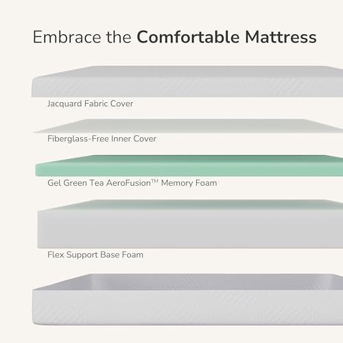 8 Inch Twin Mattress for Kids Green Tea Memory Foam Medium Firm, view 5
