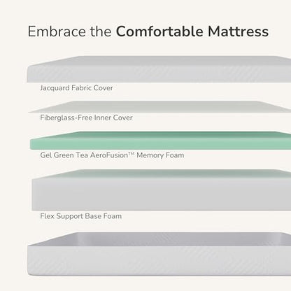 8 Inch Twin Mattress for Kids Green Tea Memory Foam Medium Firm, view 5