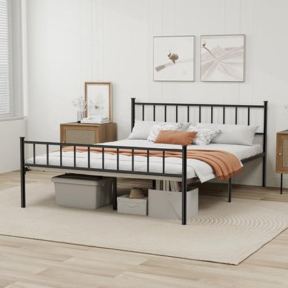 Metal Platform Full Size Bed Frame, Black, view 4