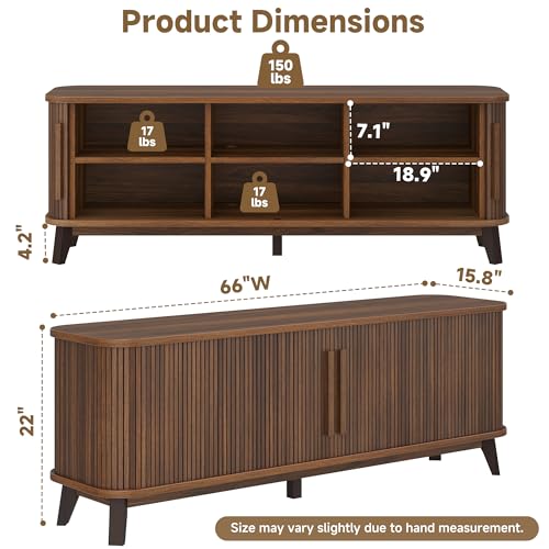 66" TV Stand for TVs up to 80 Inch, view 3
