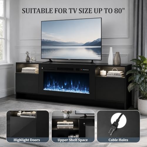 70" Fireplace TV Stand for TVs Up to 80", view 7